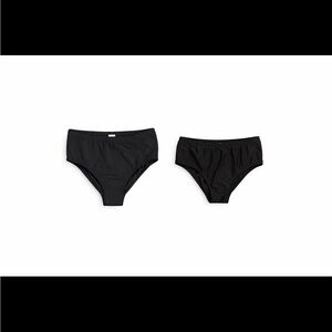 🌹FREE w/purchase NEW 2 pc Black High-Waisted and Classic Bikini Bottoms set M 2